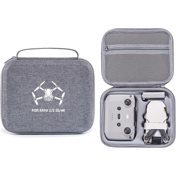 Étui Rigide Ultra-Protecteur FPVtosky Pour DJI Mini 4K / Mini 2 / Mini 2 SE + 2 Joysticks, Porte-Hélices & Protecteur – Gris Élégant