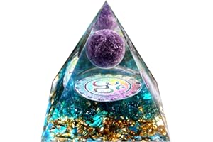 BESORGONE Esfera de cristal amatista, pirámide de orgonita con cuarzo azul, Reiki, energía, Chakra, protección curativa, regalo de meditación orgónica