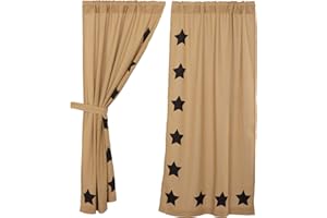 VHC Brands Pair, Cotton, Black Natural Tan, 63x36 Panel Set