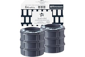 Tommee Tippee Ricariche per Mangiapannolini Avanzato Twist And Click, Con Pellicola Antibatterica Greenfilm Prodotta In Modo Biologico, 6 pezzi