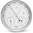 AMTAST Dial Type Barometer Thermometer Hygrometer 3 in 1 Multifunction 132mm Diameter Dial Barometric Pressure Temperature Humidity Weather Station for Indoor and Outdoor Use (AW007 Metric System)