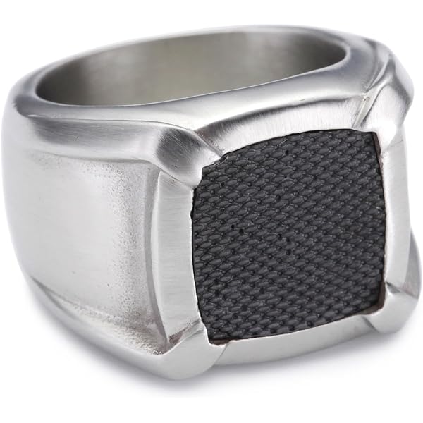 Bague Homme En Carbure De Tungstène Noir Et Bleu - Taille 54.4 à 67.2 - Finition Brossée, Confortable Et Hypoallergénique
