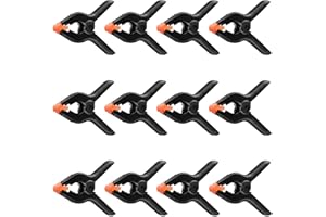 Sukudon 12 Pieces 4 inch Nylon Spring Clamps Woodworking A-Clips Heavy Duty for Wood Working Projects and Photography Studio