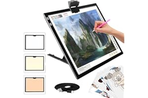 YINGWOND Rechargeable A3 Light Box for Drawing Light Pad for Diamond Painting Wireless Light Board for Tracing with Stand/Clip/Magnet Built-in 2500mAh Battery Light Table for Artists, Crafters, Gifts