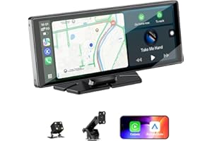 ACCFLY 10.26" Wireless Car Stereo for Apple Carplay & Android Auto with 1080P Backup Camera, Touchscreen Car Play Screen with GPS Navigation & Voice Control, Mirror Link,Dual Bluetooth,FM Transmission,AUX
