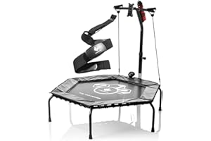 FitEngine Fitness-Trampolin Smart | Gelenkschonender Muskelaufbau, für Starke Bein-, Bauch-, Brust- und Schultermuskeln | Integrierter Trainingscomputer, Expanderbänder, Griffe 3fach höhenverstellbar