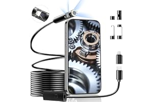 COOLFELL Dual Lens Endoscope Inspection Camera, 1920P USB-C Borescope Inspection Camera with 8+1 LED Lights Endoscope with 16.5ft Flexible Waterproof Fiber Optic Snake Scope for iPhone 15, Android Phone