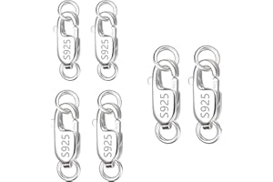 KISSPAT Chiusura per Collana, Chiusura ad artiglio di aragosta in vero argento sterling 925 con doppi anelli di salto chiusi, fermagli per collana per la creazione di gioielli fai-da-te