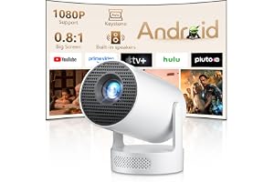 ZDSSY Mini Projektor Kompatibel med 4K och 1080P, Videoprojektor med WiFi 6, Bluetooth, Android 11.0, Automatisk Keystone-kor