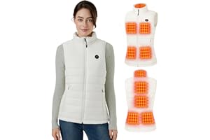 GOTOBI Women's Heated Gilet with 16000 mAh Power Bank Included, 9 Zones Heated Vest With 3 Temperature Adjustable Smart Temp Control Ladies Body Warmer, Electric Lightweight Heated Vest for Women