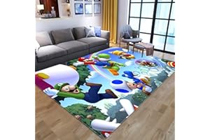KIKCY Cartoon 3D Anime Super Mario Muster Wohnzimmer Schlafzimmer Teppich Große Fläche Teppich Kinder Spielboden Matte Kinder Spielbereich Teppich (100 x 160 cm, 6)