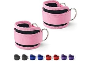 Ankle Straps for Cable Machines Resistance Bands Attachment,SiHuiTu Gym Cuffs with Double Stainless Steel D-Ring,Weight Lifting D-Ring Booty Leg Workout Curls Kickbacks Hip Abductor