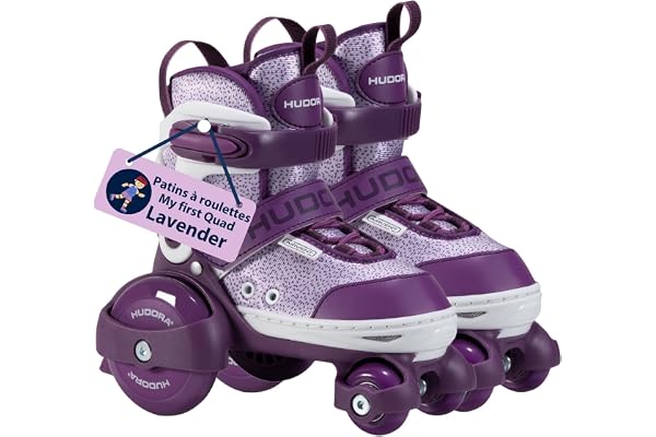 HUDORA Patins à roulettes My First Quad en différentes Tailles & Couleurs - Rollers à Taille réglable de qualité pour Enfants jusqu'à 20kg - Patins sûrs pour débutants avec Grandes Roues