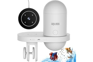 Mangeoire pour Poissons automatiques - Distributeur Automatique de Nourriture WOLMDS avec Caméra 2.5K et Contrôle WiFi/App, 230ml Étanche pour Vacances, Alimentation Précise et Facile (FS-02)