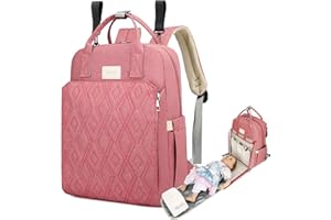 LEcylankEr Baby Diaper Backpack with Cot, Multifunctional and Waterproof Baby Trolley Bag Travel Backpack for Mom and Dad