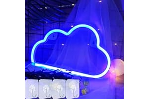 YIVIYAR LED Cloud Neon Light Neon Signs for Wall Decor, USB/Battery Blue Neon Light Signs Night Light Neon Wall Sign Cloud Neon Light up Sign for Bedroom Christmas Wedding Sign