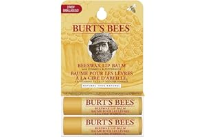 Burt's Bees Pack multiple de baumes à lèvres, baumes à lèvres à la cire d'abeille et à la vitamine E, pack Duo Value, 2 x 4,25 g