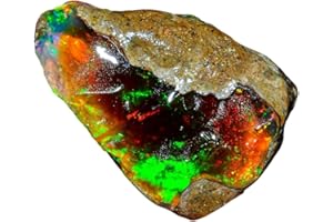 LARA GEMS STONES AND JEWELLERS 03.60Cts 100% A+ Natural Ethiopian Welo Opal Rough Stone, Raw Crystal,October Birthstone, Jewelry Making Gemstone, Ultra Fire Striking Opal, Opal Rock, Handpicked Stone, Size-10X14X05MM