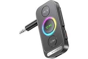 Syncwire Adapter Bluetooth 5,4 AUX do samochodu, odbiornik Bluetooth 3,5 mm Aux, bezprzewodowy odbiornik audio do domowego stereo, przewodowe słuchawki, połączenie głośnomówiące, bateria 22H, głęboki