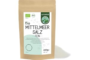 Alpi Nature Medelhavssalt Fint BIO 400g, Medelhavs Salt, Fint Havssalt för Matlagning och Mad
