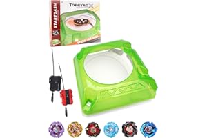 DEZAWRTY X Stadium Arena Set - 6 toupies de Combat, 2 lanceurs et 1 Xtreme Arena avec X-Celeration Rail, arène de Combat Battle pour Enfants à partir de 6 Ans, Jouets de Combat pour garçons,Blanc