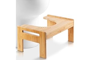 Top Life Sgabello Fisiologico per WC in bambù – Sgabello per WC in Legno - Poggiapiedi Squat Regolabile in Altezza – Tratta la Stitichezza e Il Perineo Consigliato dai Medici