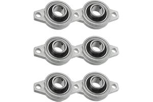 YUAAOH Lot de 6 KFL002 Roulement de Bloc d'Oreiller, Palier de Bride Boîtier auto-alignés en Alliage de Zinc Rhombique Portant Bloc pour Machines Série KFL Systèmes de Convoyage (15mm/0.59’’ Diamètre)