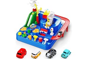 Beauenty Car Adventure Toys, City Rescue Preschool Educational Toy Vehicle, Parent-Child Interactive Train Toy, Puzzle Car Race Tracks Parking Playsets for 3 4 5 6 7 8 Year Old Toddlers Boys Girls
