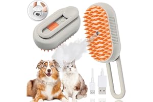 CHIMOO Brosse Vapeur Chat 3-In-1,Brosse Chat Vapeur Vert Brosse a Vapeur Pour Chat Multifonction Brosse Vapeur pour Chat Brosse Chien Chat à Vapeur pour DémêLer Les Noeuds et Les Poils Lâches des Animaux
