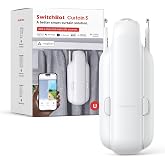 SwitchBot Poussoir de Rideau Intelligent - Télécommande Bluetooth avec App/Minuteur, Moteur Performance Amélioré, Ajoutez Swi