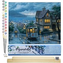 Figured'Art Paint by Number Adult Tram at Dusk – Manual Activity ...