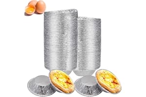 STILLWEN 250 Pièces Moule Mini Tartelette, Moule Tartelette Aluminium Jetable, Moule Tartelette Ronde, Moules Jetables en Aluminium pour la Cuisson de la Cuisine, Desserts, Tartes à la Confiture (Argent)