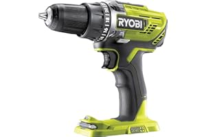 Ryobi R18DD3 – 0 Trapano Avvitatore a Batteria 18V ONE+, Batteria non Inclusa, con Luce LED, 2 Velocità, per Legno e Metallo
