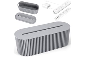 BTBHIHO BTBHIHO Cable Box, PP Socket Cover with Lid, Milk Blue Cable Management, Cable Box, Cable Organiser Box, Multifunctional Surge Protection for Cable Power Strips