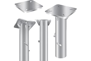 KESSER® Plaque de base universelle en métal | Support pour parasol, auvent, parasol à manivelle | Fixation au sol | 16 x 16 cm, avec gants