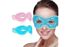 Exsbtay 2 Pezzi Maschera Gel per Occhi, Maschera in Gel Riutilizzabile a Caldo o a Freddo, Aiuta a Lenire Viso Gonfio, Occhiaie, Occhi Stanchi, Mal di Testa, Emicranie