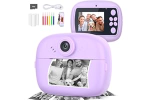 Mafiti Kids Camera Instant Print, 48MP Digital Camera with Zero Ink, Selfie 1080P Video Camera with 32G TF Card, Toys Gifts for Girls Boys Aged 3-12 for Christmas/Birthday/Holiday (Purple)