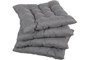 gutekissen Coussin de Chaise piqué carré Garniture pour chaises/bancs pour la Maison et Le Jardin Coussin d'assise Coussin d'assise de Jardin Nombreuses Couleurs (50x50, Gris, 4)