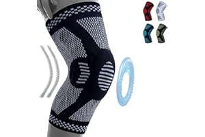 360 RELIEF - Compression Knee Brace with Gel Pads and Side Knee Stabilizers, Joint Support, Comfort, Active Recovery, Running, Workout Protection - Large, Black + Laundry Bag