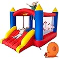 Ballsea Bouncy Castle for Children, Inflatable Bounce House with Slide, Trampoline, Basketball Hoop, Inflatable Bouncer with Air Blower for Indoor Outdoor