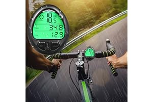 ZOKBOM Bike Computer Wireless, IPX67 Waterproof Cycling Computer with 24 Functions,Multifunctional Bike Speedometer Odometer with Large Backlight LCD Display for Tracking Distance Speed Time
