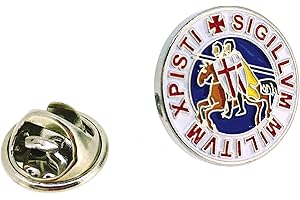 GEMELOLANDIA Xpisti Sigillum Militum | Spilla con sigillo dei cavalieri templari | Spille regalo Originali | Per camicie, vestiti o per il tuo zaino | Regali unici e speciali