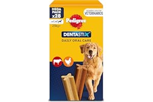 Pedigree Dentastix - Friandises pour grand chien, 112 bâtonnets à mâcher pour l'hygiène bucco-dentaire (16 sachets de 7 Sticks)