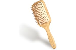 Olivia Garden Bamboo Touch Detangle Massage L - Brosse en Bambou Écologique pour Démêlage en Douceur & Massage du Cuir Chevelu