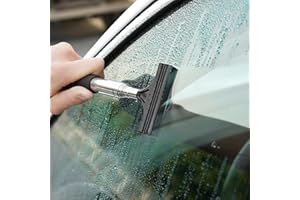 WOLAIYE Car Side Mirror Squeegee Portable with Telescopic Long Rod Rearview Mirror Wiper,Retractable Wing Mirror Wiper Cleaner (Black)