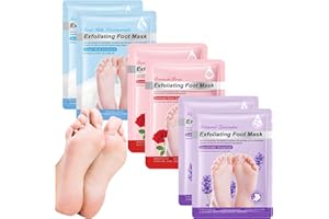 EPIREGN 6 PCS Exfoliating Foot Mask: Lavender, Rose & Goat Milk, Foot Peel Mask for Hard Skin, Moisturising Socks, Dead Skin Remover for Feet, Repair Cracked Heel, Callus Remover, Soften & Smooth Foot Skin