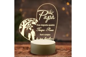 PRSTENLY Regalo Festa Del Papà, Acrilica Lampada Festa Del Papa Idee Regalo, Idee Regali per Papà Uomo Compleanno Natale