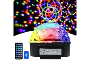 WISDOM LINE Sfera da discoteca LED con Bluetooth, 7 modalità di luce, telecomando senza fili, lampada da festa multicolore per feste, karaoke, casa