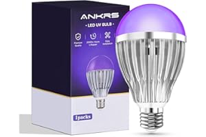 Ankrs Luce Nera Ultravioletta 13W, E27 Lampadina a LED UV per Vernice Fluorescente, Lampadine UV LED, Illuminazione Ultravioletto per pittura del corpo, Halloween Party Discoteca Festa Natale (1 Pack)
