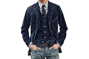 BBauer Chaqueta/Chaleco De Pana Para Hombre Trendy Retro Multi Pocket Design Chaqueta De Botonadura Sencilla Chaqueta De Negocios Abrigo